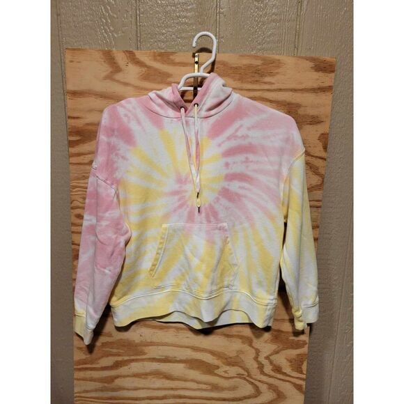 CHAPS‎ Womens Tie-Dye Hooded Sweatshirt Medium Multicolor Kangaroo Front Pocket - Picture 1 of 10